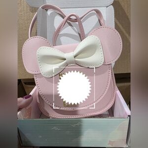 Charming Pink and White Kids Mouse Ear And Bow Bag - Multiple Letters Available